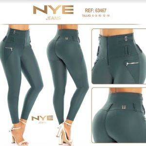 NYE JEANS, Colombian Butt Lifter High Waist Green  Jeans